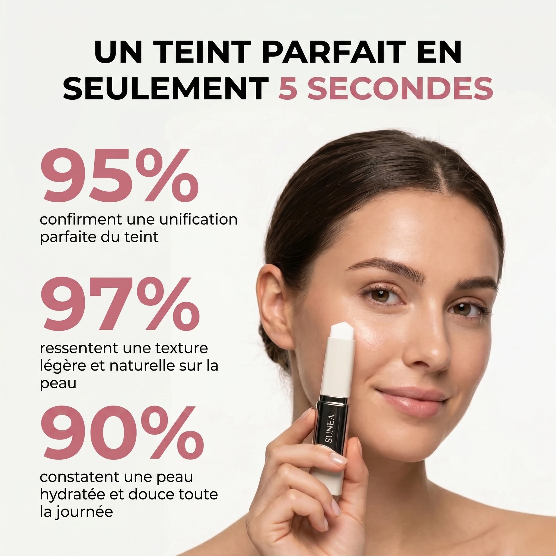 Teint parfaitement unifié en seulement 5 secondes — résultats de l'étude
