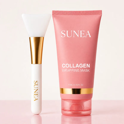 Sunea Bio Collagen™ | Masque de Nuit Coréen au Collagène & Applicateur Pinceau