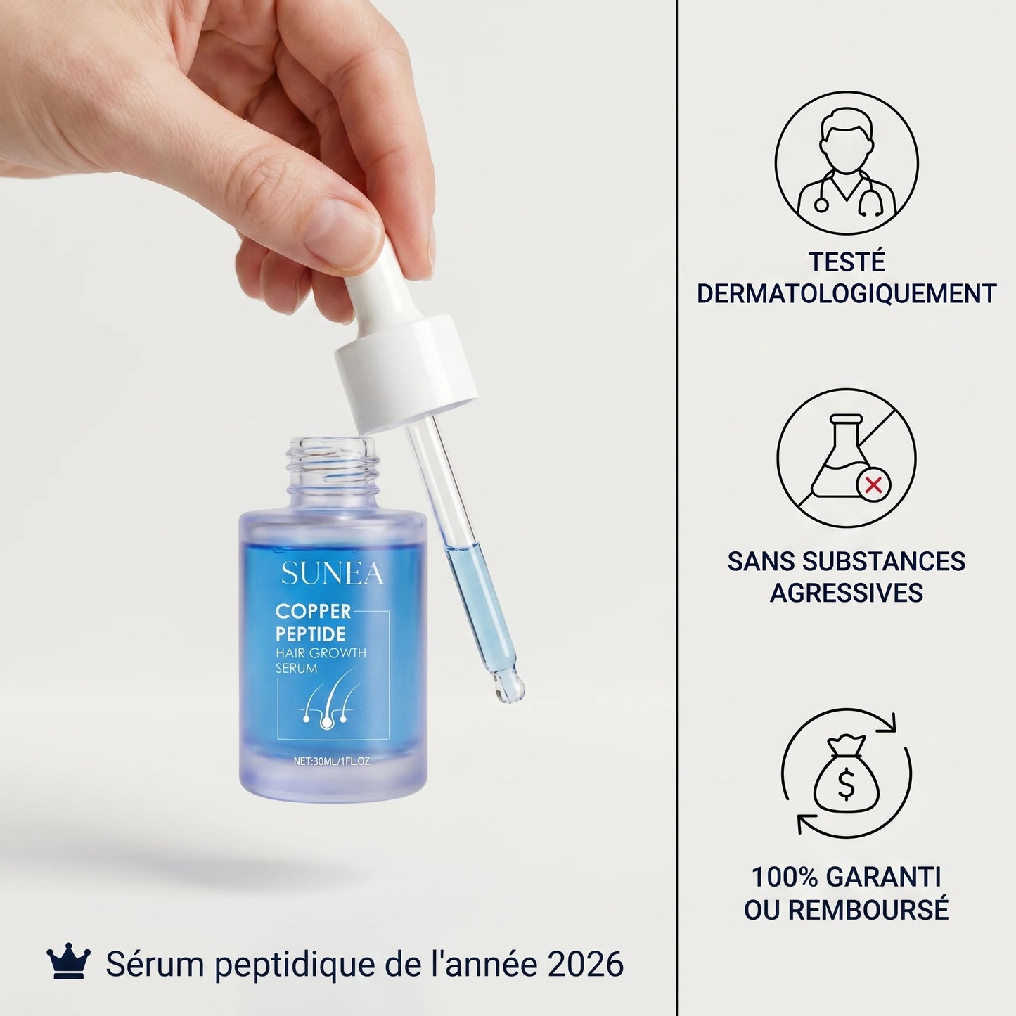 Sunea™ Sérum Capillaire au Peptide de Cuivre GHK-Cu